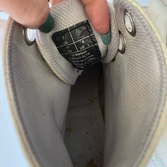 Dr. Martens Shoes Dr Martins Molly Glitter White Iridescent Lace Up